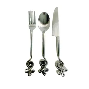 Stylish <b>Kitchen</b> Dining Stainless Steel Metal Cutlery Set With Luxury Design For Restaurant And Home Tableware - Product Image 5