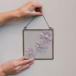 Elegant <b>Wall</b> Mounted Glass Photo Frame With Metal Border Modern Hanging <b>Display</b> <b>Case</b> For Dried Plants And Botanical Art Decor - Product Image 1