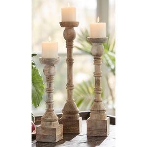 Rustic Mango Wood Handmade Round Candle Stand Multipurpose Home Tabletop Centerpiece for Pillar and <b>Tea</b> <b>Light</b> Candles From India - Product Image 1
