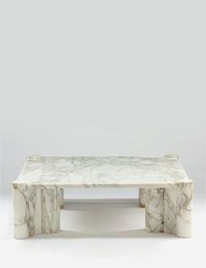Table basse rectangulaire en marbre gris, très tendance, table de salon de luxe pour un design de mobilier moderne. - Product Image 4