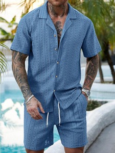 Nouvel ensemble de survêtement d'été pour homme 100% coton séchage rapide tricoté col rond 280g T-shirt à manches courtes et short streetwear personnalisable - Product Image 6
