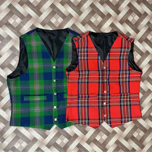 Mens Classic Tartan Check Waistcoat Elegant Plaid Vest For Formal Events Business Meetings And Party Wear - Product Image 1