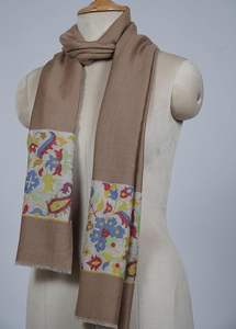 Châle en cachemire et laine fine VIC pour femme, usage quotidien hivernal, élégant, bordure florale tissée, doux, chaud, de qualité supérieure, 70x200cm - Product Image 5