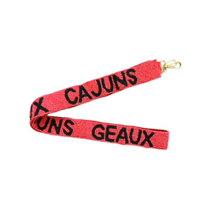 Ceinture à lanière fantaisie en polyester, noire, brodée et perlée, faite main, avec crochets argentés et motifs de lettres textiles - Product Image 5