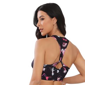 Wholesale Solid Pattern Women Sports Bra High Support Front Yoga Workout Active Breathable Spandex/Nylon Removable <b>Pads</b> Quick - Product Image 2