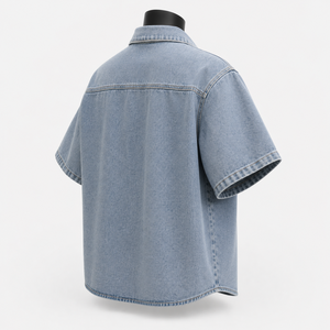 Camisa de Mezclilla de Manga Corta para Hombre de Primera Calidad, Suministro al por Mayor, Precio de Fábrica - Product Image 4