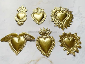 Métal Sacré Milagros Miroir Coeur Sacré Coeur Vintage Cadre Tenture Murale Décor - Product Image 4