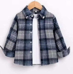 Chemise à carreaux à manches longues pour garçons, 100% coton, décontractée, haut pour enfants, printemps-automne - Product Image 2