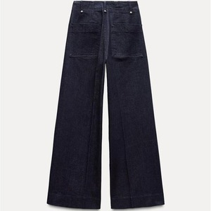 Jeans de Moda para Mujer, de Cintura Alta, Pierna Ancha, Estilo Casual Vintage, Lavado Denim, Ajuste Holgado, Pierna Recta, Jeans Azules para Damas, Venta al Por Mayor - Product Image 2