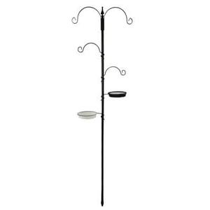 Multi Hook Bird Feeding <b>Station</b> Kit Outdoor <b>Garden</b> <b>Weather</b> Resistant Hanging Pole Metal Bath Tray Wild Bird Feeder Stand - Product Image 5