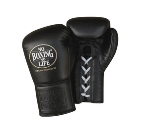No Boxing No Life Premium Cowhide Leather Lace-Up Boxing Gloves Adjustable Wrist <b>Strap</b>-Customizable Colors for Sparring Training - Product Image 1