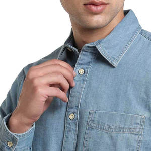 เสื้อเชิ้ตเดนิมผู้ชายไซส์ใหญ่พิเศษ คุณภาพระดับพรีเมียม สไตล์ไฮสตรีท เสื้อเชิ้ตเดนิมผู้ชายคุณภาพสูง เสื้อเชิ้ตเดนิมเนื้อหนา - Product Image 5