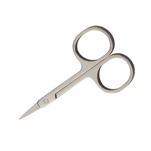 Ciseaux à sourcils au design simple et durable, avec logo personnalisé et couleur argentée unie, fabrication artisanale - Product Image 4
