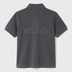Polo à manches courtes pour homme RELEVO avec logo en relief, coupe classique, style décontracté, design sur le devant - Product Image 5