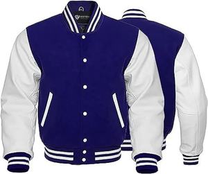 Custom Logo Men's Plus Size Eco-Friendly Varsity Sport <b>Jersey</b> <b>Jacket</b> Loose Casual Winter Fleece Turn-Down Collar Canvas Button - Product Image 5