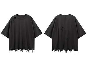 Camiseta de Cuello Redondo con Logotipo Personalizado de Fábrica, Camiseta de Gran Tamaño con Estampado en Relieve 3D de Espuma, Camisetas Vintage Lavadas y Desgastadas para Hombre, Camiseta de Manga Corta - Product Image 4