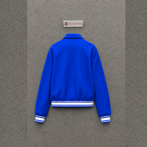 WHOLESALE TRENDY BLUE STREETWEAR VARSITY <b>JACKET</b> FOR <b>MEN</b> WINTER FASHION Collar Solid Color Casual Streetwear Fleece Material Autu - Product Image 6