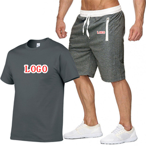 ชุดเซ็ตออกแบบเองสำหรับผู้ชาย ชุดวอร์มฤดูร้อน Conjunto Para Hombre ชุดเซ็ตวอร์มกีฬาสองชิ้นแบบสั้นสำหรับผู้ชาย - Product Image 1
