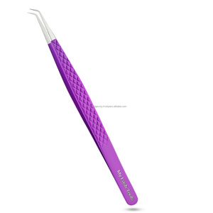 Fiber Tip Lash Extension Tweezers Eyelash Isolation Tweezers Lash Extensions Tweezer <b>Tool</b> with Volume Curved Straight - Product Image 1