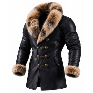 Premium Quality Men Leather Coat Designed For Winter Warmth With Soft Durable Material Offering Comfortable Stylish Modern Look - Product Image 2