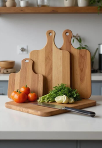 Tabla de Cortar Redonda de Madera de Acacia Natural, Textura de Mármol Única, Nuevo Diseño, Plato de Madera para Servir en la Cocina, para Queso - Product Image 4