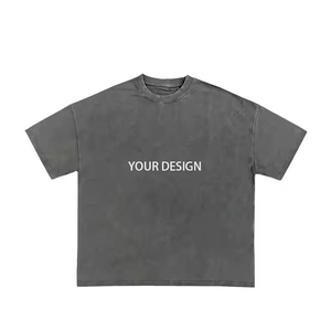 เสื้อยืดทรงบ็อกซี่แบบวินเทจ ปรับแต่งได้ ซักแล้วดูเก๋ ตัดเย็บแบบครอป ไหล่ตก ผ้าหนา 100% คอตตอน ทรงโอเวอร์ไซส์ กันยับ เป็นมิตรต่อสิ่งแวดล้อม - Product Image 1