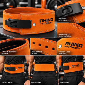 Cinturón de Levantamiento de Pesas de Neopreno de Alta Calidad Rhino Fitness, Soporte Lumbar Ajustable Envolvente para Adultos - Product Image 5