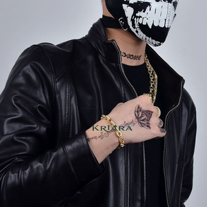 Bracelet pour homme en or plaqué 925 avec diamants de laboratoire, style hip-hop, taille brillant rond, pour usage quotidien, design à maillons. - Product Image 5
