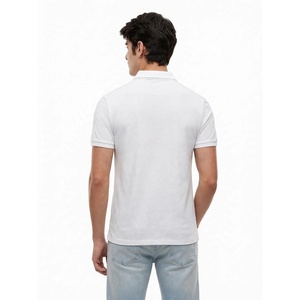 Chemise Homme Blanche à Manches Courtes Personnalisée en Coton Piqué Décontractée pour le Golf et le Sport, Coupe Slim, Haut Décontracté Habillé, Respirant, Été, 180g - Product Image 2