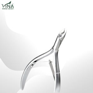 Vina VNC-05 Cuticle Nipper Professional Stainless Steel Grey Matte Finish Double Spring Short Curved Handle <b>Nail</b> <b>Tool</b> - Product Image 4