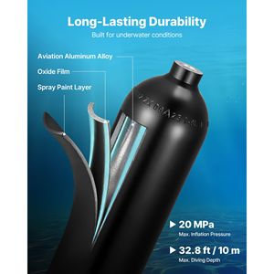 Tanque de Buceo Portátil de 1.9L, Cilindro de Respiración Subacuático Reutilizable, 35 Minutos de Tiempo de Buceo - Product Image 3