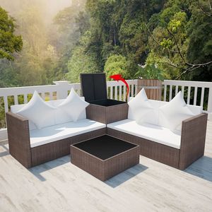 Set di Mobili da Giardino Modulari Standard in Polyrattan Marrone - Product Image 3