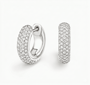 <b>Hoops</b> Earrings Diamond Earrings Gold and <b>Silver</b> Earrings Natural and Lab Grown Diamonds Earrings <b>Hoops</b> Fine Jewelry for Women - Product Image 2