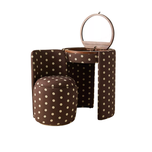 Modern Corner Vanity <b>Desk</b> Bundle - Oak Wood Girls Makeup Table with Mirror & Chair <b>Set</b> Bulk Supplier - Product Image 1