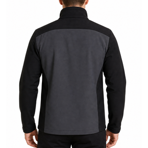 Veste softshell homme gris noir contrasté, manches raglan minimalistes, col montant, imperméable, coupe-vent, fermeture éclair intégrale - Product Image 4