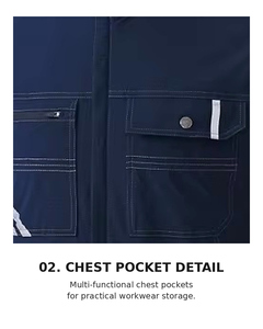 Conjunto de Chaqueta y Pantalones de Trabajo Elásticos en Nailon, Poliéster y Elastano |   T-BUC TB-1017J/P OEM/ODM Marca Coreana - Product Image 5