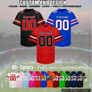 Maillots de football américain unisexes antibactériens de haute qualité, commandes en gros disponibles, nom et numéro personnalisés - Product Image 6