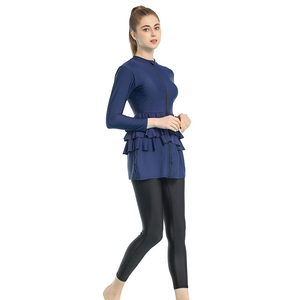2026 Custom Long Sleeve 2 Piece Burkinis Pants Quick Dry Eco-Friendly <b>Conservative</b> Clothing Muslim Wear for Women - Product Image 2