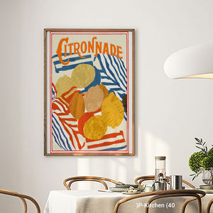 Tableau mural sur toile pour cuisine, affiche illustrée de boisson au citron, impression décorative murale moderne pour boissons - Product Image 2