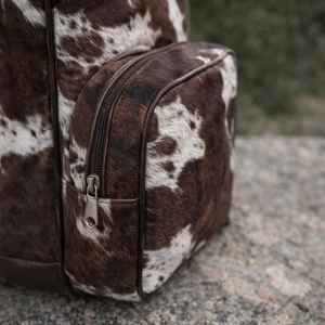 Sac à dos vintage en cuir véritable de vache, avec fermeture éclair, pour voyage, ordinateur portable, école, multifonction, grande capacité, unisexe HNBP-0048 - Product Image 6