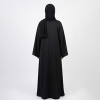 Düz Renk Siyah Yeni Gelen Mütevazı Stil Sade Doğal Çevre Dostu Yerlere Kadar Uzanan Bayan Abaya Şifon Düz Bol Uzun