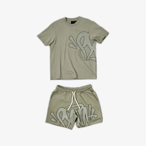 Ensemble deux pièces pour hommes, t-shirts à manches courtes et shorts amples à col rond, toutes couleurs, taille été, coton polyester, shorts pour hommes - Product Image 4