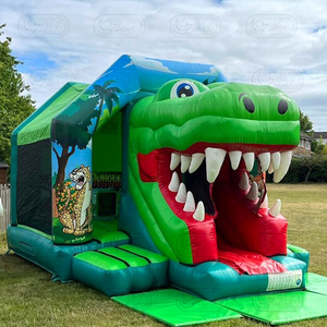 <span class=keywords><strong>Crocodile</strong></span> <span class=keywords><strong>gonflable</strong></span> avec le château plein d'entrain de parcours d'obstacles de glissière d'eau de bouche fonctionnante - Product Image 6