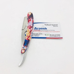 Vente en gros de rasoirs professionnels en acier inoxydable personnalisés imprimés pour le corps, le visage et les aisselles, logo de rasage, outil de barbier manuel unique - Product Image 5