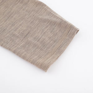 Solid Color Merino <b>Wool</b> Crew Neck Jersey T Shirt with Silk Screen Printing Premium Casual Wear - Product Image 3