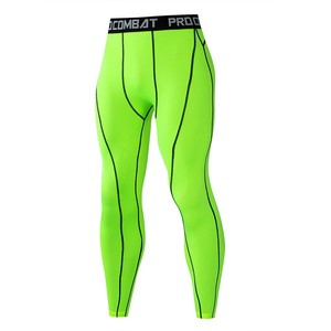 Leggings de compression taille haute pour hommes, 85% polyester, motif uni, taille élastique, longueur intégrale, respirant, logo personnalisé, 140g, tricot fin - Product Image 6