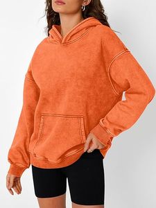 Nueva Llegada, Mejor Diseño, Sudadera con Capucha Extra Grande de Felpa Naranja con Efecto Ácido, Sudadera con Capucha para Hombre, 100% Algodón, Primavera, Ecológica - Product Image 3