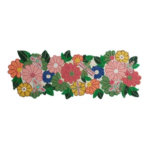 Chemin de table luxueux fait main avec perles florales, motif floral coloré, centre de table pour salle à manger, accent de décoration intérieure - Product Image 2