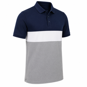 Chemise Homme Unie à Manches Courtes Tricotée Décontractée Séchage Rapide Respirante Coupe Classique Été Bleu Marine Blanc Gris Contrastant - Product Image 3