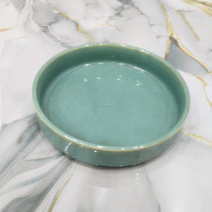 Assiette de service en céramique profonde de couleur vert menthe élégante pour la restauration moderne et le service Assiette en grès émaillé idéale pour les restaurants et les hôtels - Product Image 1